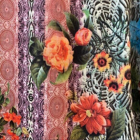 Sienna Rose Sz S Orange Floral Cottagecore  Boho Hippie Music Relaxed Blouse - Picture 9 of 12